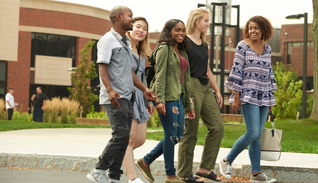 Students walking